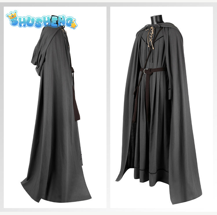 Movie Gandalf Cosplay Costume Anime Sorcerer Cos Uniform Halloweeen Carnival For Men Women Cloak Cape Hat Suit Perform Clothes