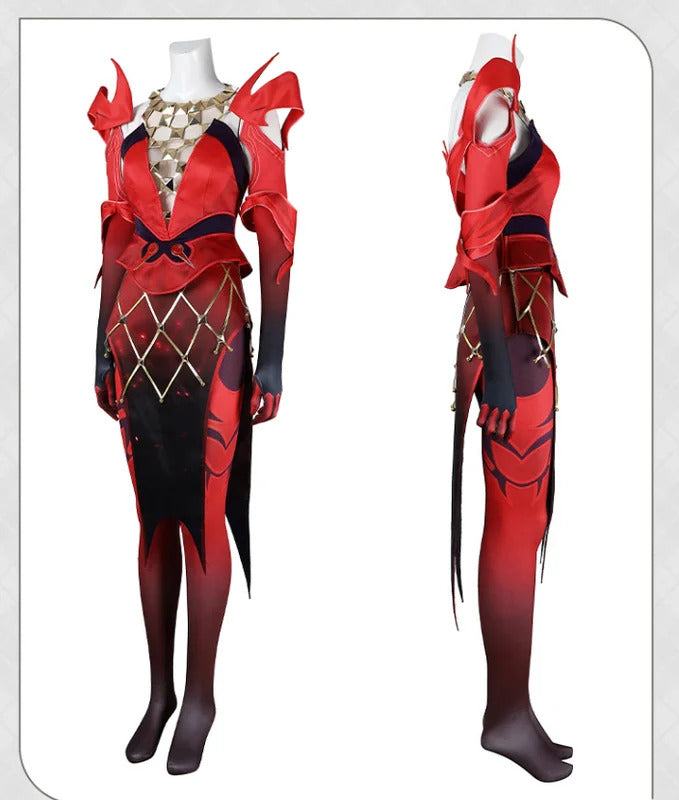 Scarlet Witch Wanda Django Maximoff Cosplay Rivals Costume Halloween Party Women Fantasy Uniform Props Shoes Wig Gloves Net Set