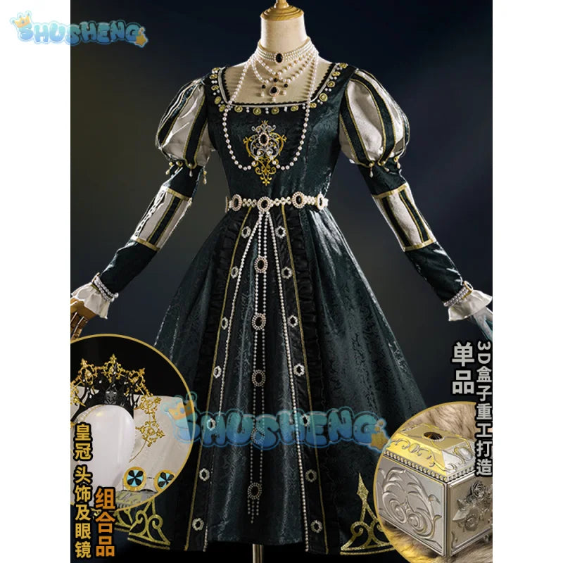 Identity V Alice DeRoss Gold Skin Reporter New Survivor Game Suit Elegant Dress Cosplay Costume Halloween Party Outfit