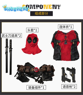 New Deadpooling 3 Cosplay Cosutme Wade Winston Wilson Jumpsuit Belt Cosplay Costume Movie Anti-hero Suit Halloween