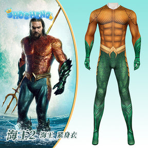 Aquaman Cosplay Costumes Man Boys Male Arthur Zentai Bodysuit Suit Adults Kids Superhero Halloween Jumpsuit