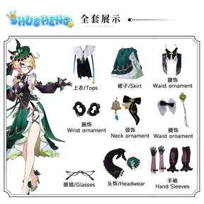 Emilie Cosplay Costume Genshin Impact Carnival Uniform Wig Anime Halloween Costumes Women Game