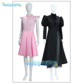 Wicked Glinda Elphaba Cosplay Witches Costumes Clothes Movie Party Role-playing Pink Suit Black Cape Dress Ball Gown Robe Hat