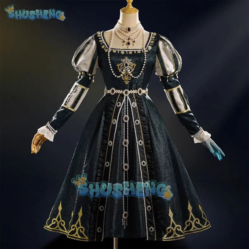 Identity V Alice DeRoss Gold Skin Reporter New Survivor Game Suit Elegant Dress Cosplay Costume Halloween Party Outfit