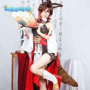 Game Honkai Star Rail Tingyun Cosplay Costume Women Sexy DressEars Tail Headwear Halloween Carnival Clothes