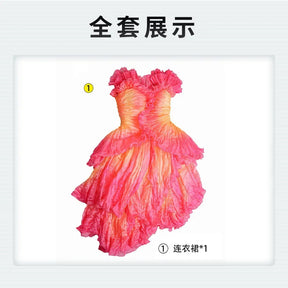 Wicked‌ Cosplay Costume Gradient Dress Uniform Halloween Carnival Party Christmas Play Role Clothes Clothing for Women