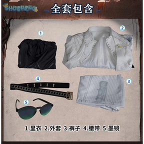 Identity Ⅴ cosplay Kurt Frank Explorer costume coat pants belt sunglasses Halloween party fashion casual uniform woman man set