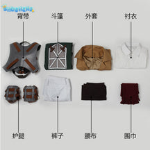 Mikasa·Ackerman  Cosplay Attack on Titan Costume  Costume Shirt Pant Cape Scarf Full Set Halloween Carnival Uniform