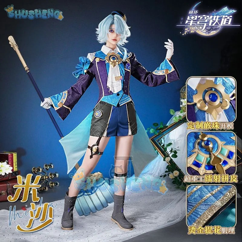 Honkai: Star Rail Misha Cos Suit Anime Game Suit Outfit Playsuit Costume Cosplay Wig Full Set