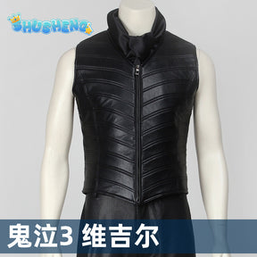 Hot Game DMC3 Cosplay Vergil Costume Mens Battle Suit Vergil Halloween Carnival Party Long Jacket Vest Outfits Custom Made