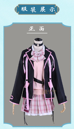 Anime Virtual YouTuber VTuber Minato Aqua Cosplay Costume Hololive Girls Aqua JK Pink School Uniform Cute Bowknot Halloween Suit