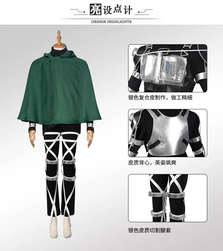 The Final Season Attack 4 Titan Cosplay Costume Anime Rivaille Mikasa AcKerman Shingeki No Kyojin Comiket party Woman Uniform