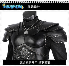 Geralt of Rivia Cosplay Fantasia Costume Leather Jacket for Adult Man Uniform Top Pants Belt Outfit Halloween Carnival Costumes