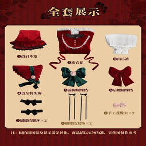 Rozen Maiden Shinku Cosplay Pure Rubin Costume Cloak accessories Props Halloween carnival gorgeous red oversized dress set