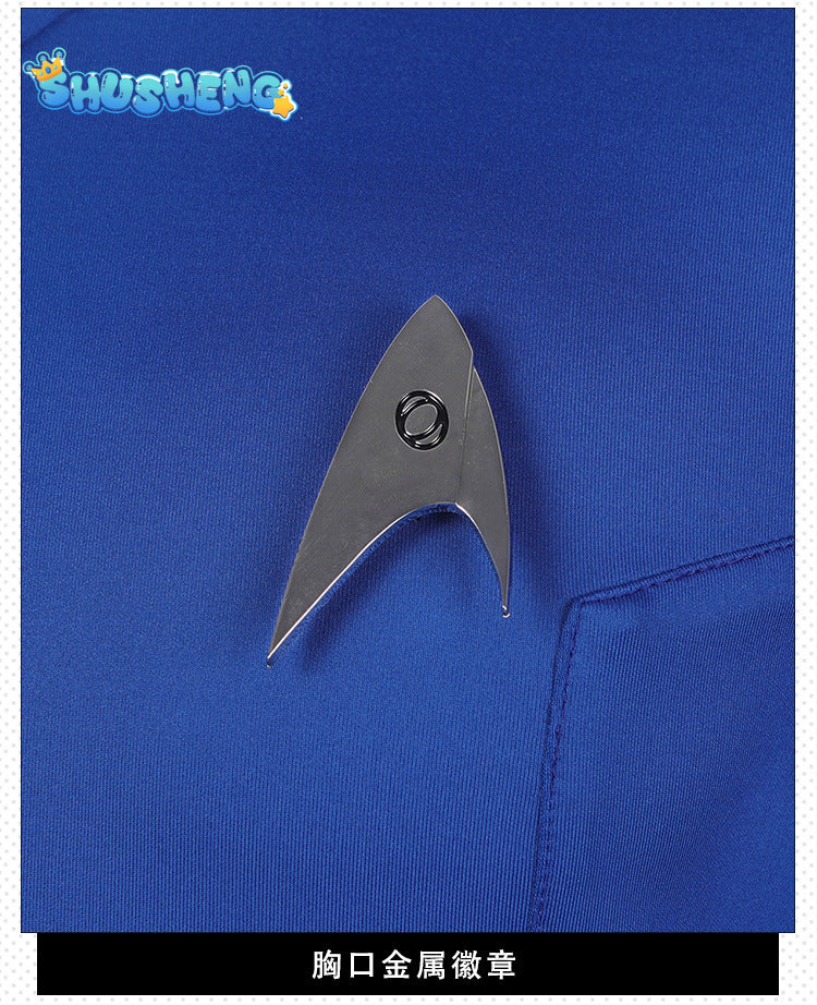 Movie Strange New Worlds Spock Pike Cosplay Costume Outfit Uniform Badge Adult Men Halloween Carnival Suit