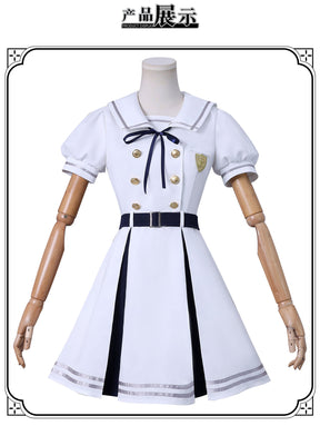 Anime BanG Dream! Ave Mujica Wakaba Mutsumi Cosplay Costume Japan South Korea White School Uniform Dress Wig Woman Kawaii Suit
