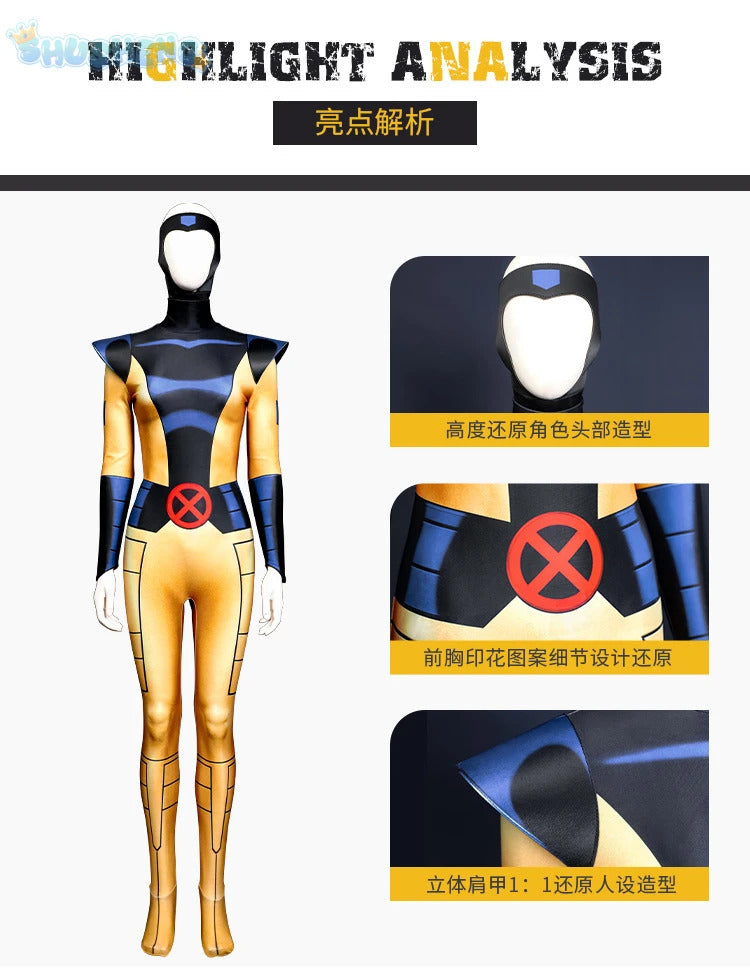 X Men 97 Phoenix Jean Grey Summers Cosplay Suit Superhero Bodysuit Phoenix Suit Spandex Outdo Halloween Suit