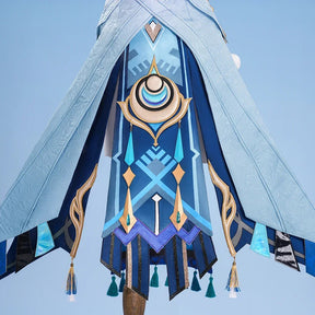 Genshin Impact Lauma Cosplay Costume Dress Uniform Headwear Earrings Frostmoon Scions Halloween Party for Women Girls