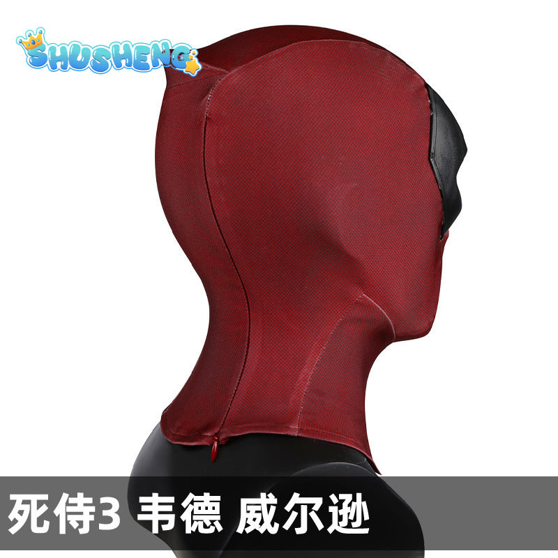 Anime Movie Deadpool Cosplay Mask Head Cover Knitted Cotton Mesh Helmet Halloween Party Carnival Costume Props