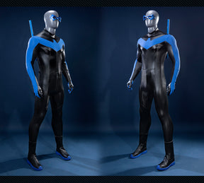 Shusheng-R Anime Nightwing Dick Grayson Cosplay Costume 3D Jumpsuit Halloween Suits Clothes Anime Outfits Men Uniform