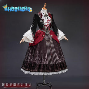 Game Cosplay Series: Love and Deepspace-Silver-winged Demon/Crimson Moon Pact（heroine） Cosplay Costume full set Shushengcos