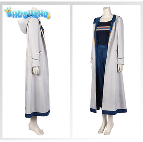 Who Are You Doctor Cosplay Jodie Woman Doctor Cosplay Costume Full Set with Long Trench Coat Outfit