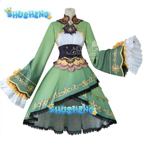 Game Pretty Derby Satono Diamond Cosplay Costume Anime Cosplay Green Dress Headdress Halloween Carnival Party Dress Girls Women