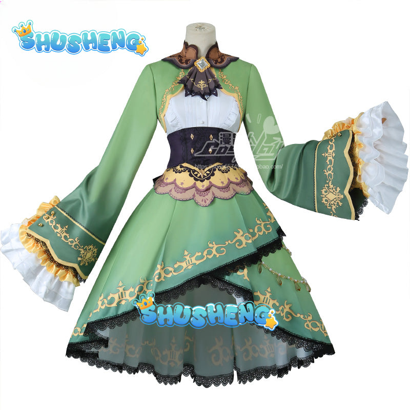 Game Pretty Derby Satono Diamond Cosplay Costume Anime Cosplay Green Dress Headdress Halloween Carnival Party Dress Girls Women