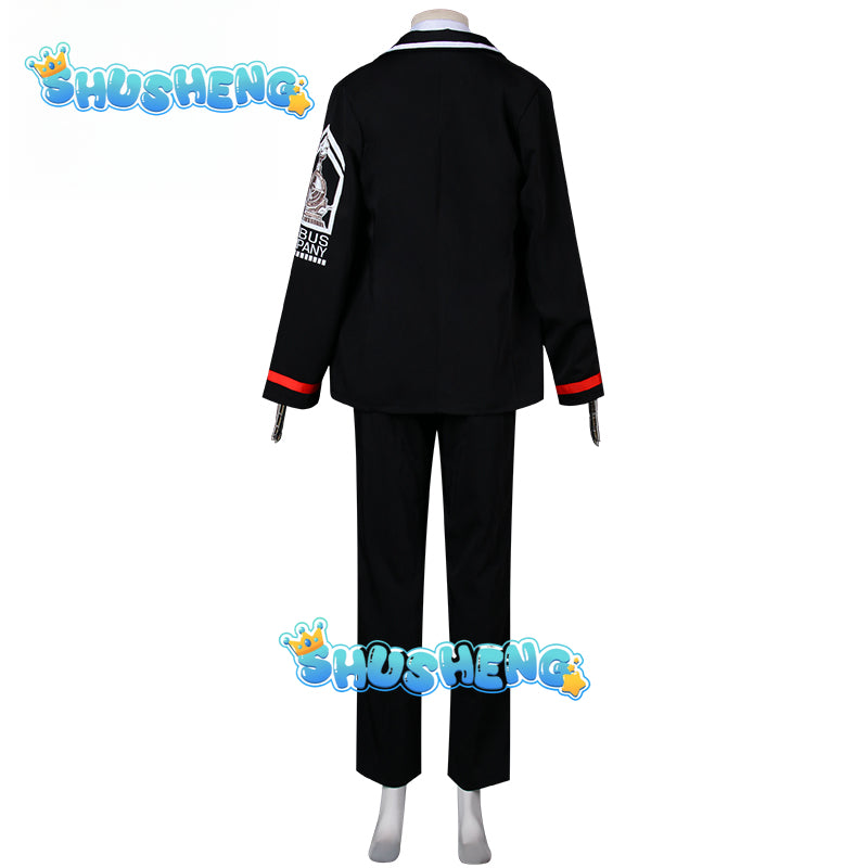 Game Limbus Company Uniform ISHMEL Cosplay Costume Black Uniform Top Pants Coat Prop Halloween Carnival Party Disguise Suit