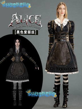 Alice Liddell Cosplay Costume Game Alice Madness Returns Costume New Version Steam Dress Victorian Dress Halloween Party Outfits