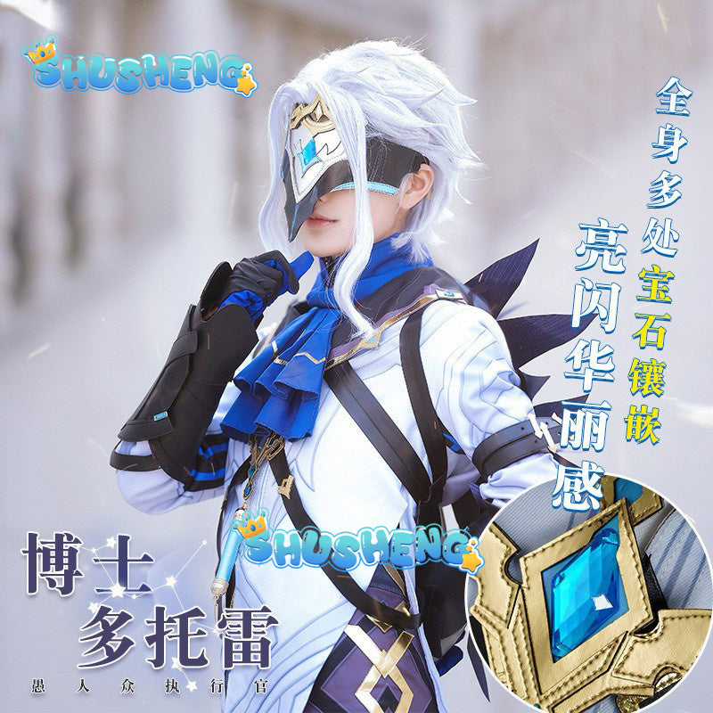 Game Genshin Impact Fatui The Doctor II Dottore Cosplay Costume Fashion Uniform Halloween Party RolePlay Clothing