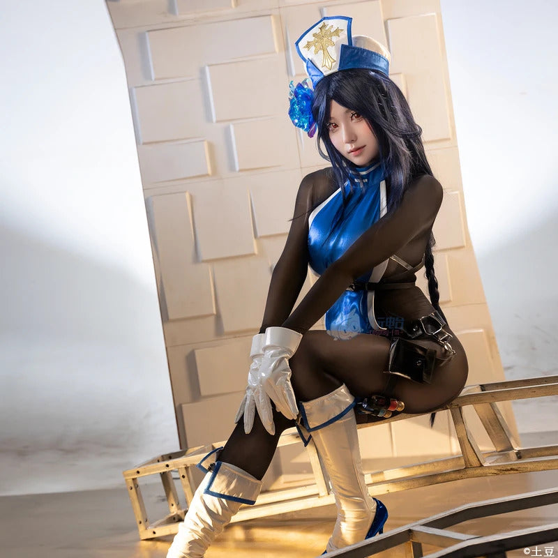 Game GODDESS OF VICTORY: NIKKE Cosplay Nlkke Meideng Ice Rose Costume Halloween party sexy dress uniform props accessories set