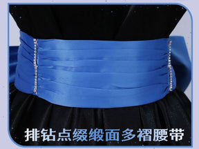 Stocking Anarchy Cosplay Panty & Stocking Black Dress Uniform Long Blue Halloween Party Outfits for Women