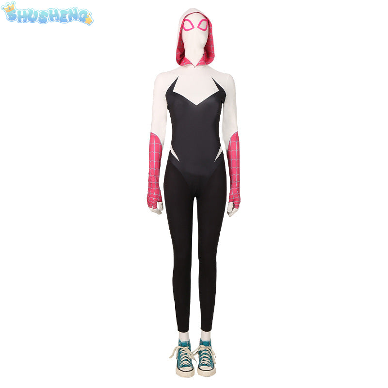 Spiderman Gwen Stacy Cosplay Costumes for Women Girls Zentai 3D Style Bodysuit Adult Kids Halloween Clothes Jumpsuit