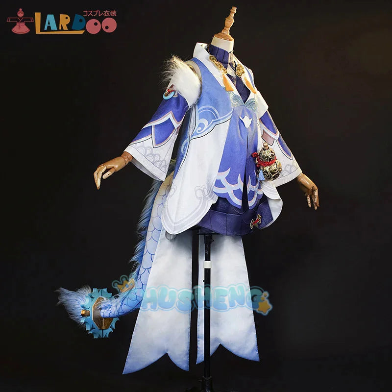 Game Honkai Star Rail Bailu Cosplay Costume Fish Scale Design Women Dress Halloween Carnival Party Suit with Tail