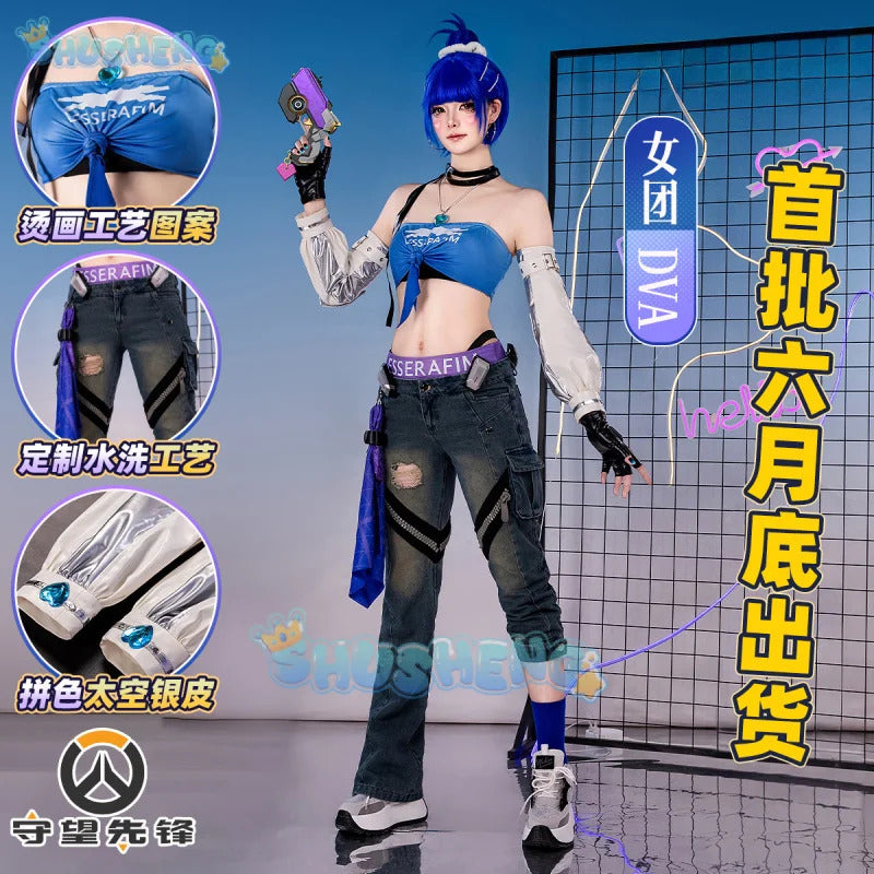 D.Va Overwatch OW Cosplay Girl Group Costume Uniform Halloween Carnival Party Christmas Play Role Clothes Clothing