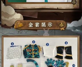 Shusheng-N Game Identity Ⅴ Naib Subedar Mercenary Cosplay Costume Halloween New Fashion Coat Pants Props Wig Men Women Uniform Set S-XXL