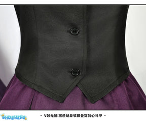 Game Diabolik Lovers Komori Yui Cosplay Costume Wig Fashion Purple Suit Uniform Dress Set for Women Halloween Party Role Play