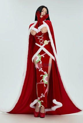 Anime OP Boaa Hancockk Cosplay Costume Women Sexy Christmas Party Dress Accessory Set Winter Warm High Quality Boa·Hancock suit