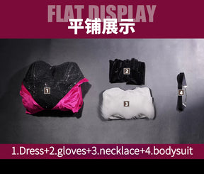 Shusheng-R Anime Hazbin Hotel Angel Dust Sequin Velvet Dress Cosplay Costume XS-XXXL