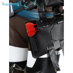 Freja Overwatch OW Cosplay Costume Cloak jumpsuit waist belt vest gloves waist bag shoes prop set Halloween men women uniform