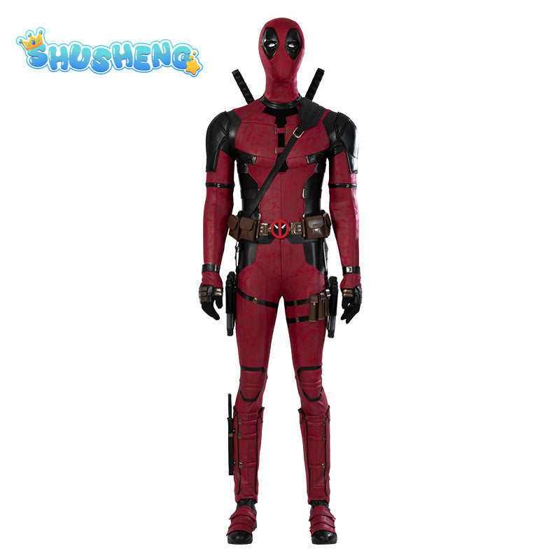 Deadpool Costume Cosplay Kids Adult Suit Anime Superhero Halloween Death Waiter Spandex Adult Service Leotard Accessories Belt