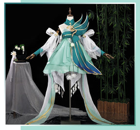 Honor of Kings Xiao Qiao Cosplay Costume Green Snake Skin Uniform Suit Dress Halloween Party Outfit Role Play for Adult Girls