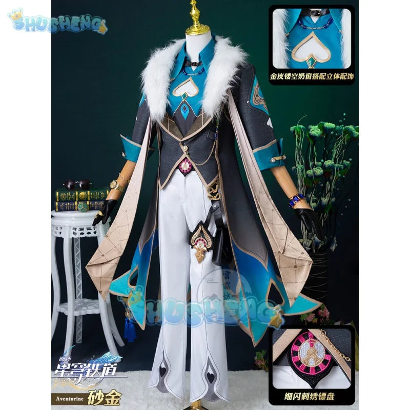 Honkai: Star Rail Aventurine cos sha jin Cosplay Full set of anime clothing for men