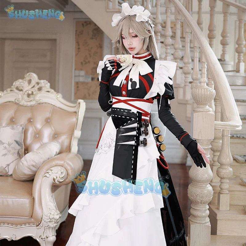 Zenless Zone Zero Alexandrina Sebastiane Rina Cosplay Costume Wig Maid Dress Uniform Victoria Housekeeping Halloween Party Women