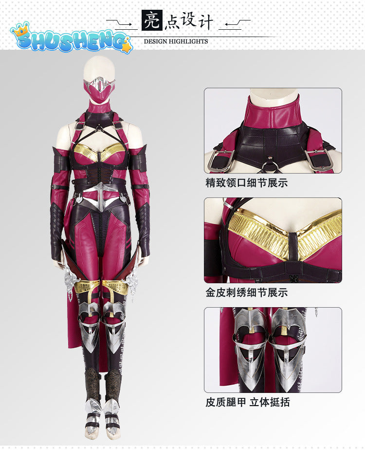 Mortal Kombat Mileena Kitana Cosplay Fantasia Costume Sexy Jumpsuit Mask for Adult Women Fantasy Outfit Halloween Carnival Suit