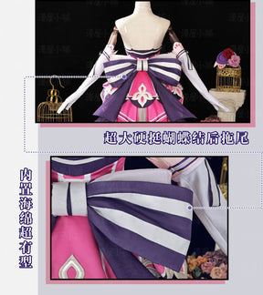 Honor of Kings Wang Zhaojun Epic Skin Anime-style Games Cosplay Costume Idol Singer Pink and Purple Dress Anime-style Games