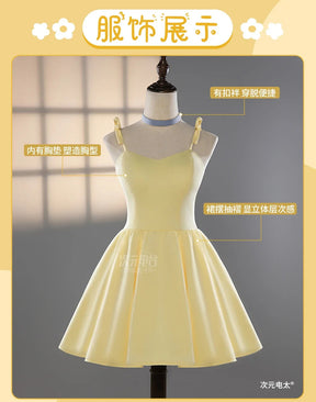 Asuka Langley Soryu Anime EVA Cosplay Costume Halloween Carnival Yellow Summer Sweet Dress Adult Women's New Uniform S-XL