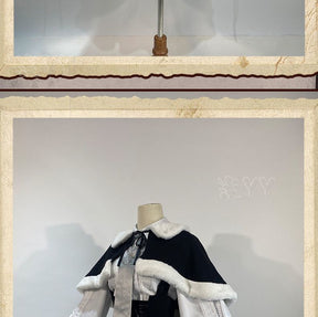 Anime Yosuga No Sora Kasugano Sora Cosplay Costume Winter Fur Collar Shawl Skirt Lolita Woman Cute Christmas Party Suit