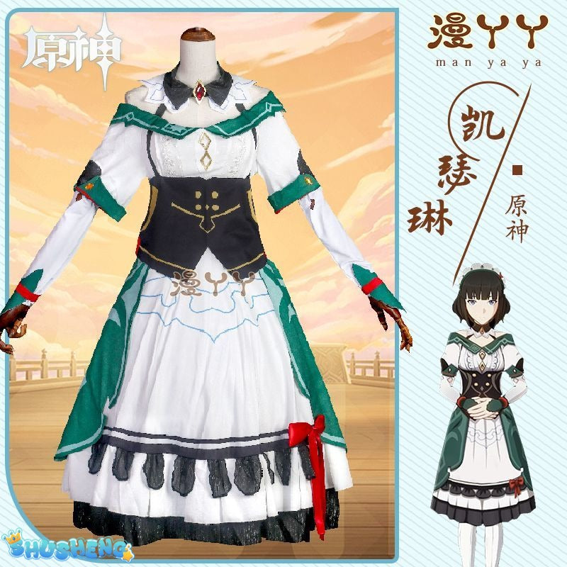Genshin Impact Katheryne Cosplay Costume For Halloween Christmas Festival Party Game Comic Con Clothes